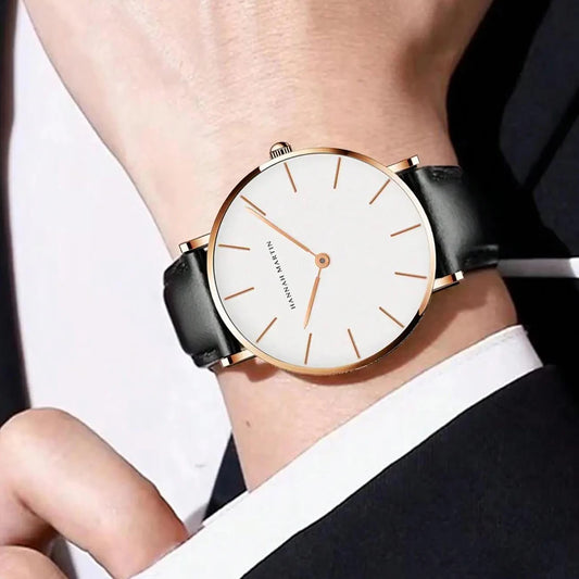 Minimalist Leather Quartz Watch