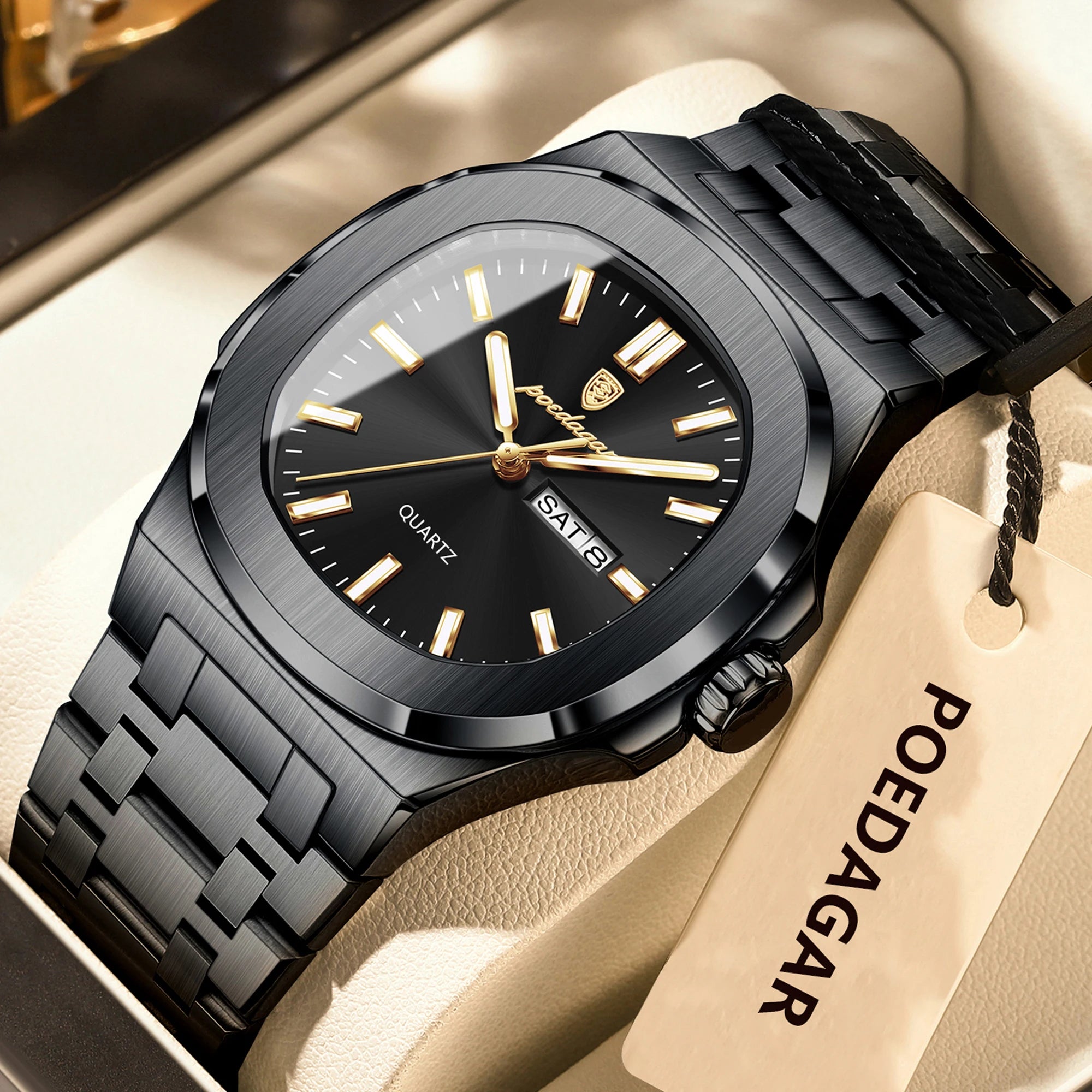 Luxury Square Stainless Steel Quartz Watch